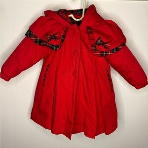 Girls Rothschild and plaid Red Hooded Winter Coat with removable lining/vest